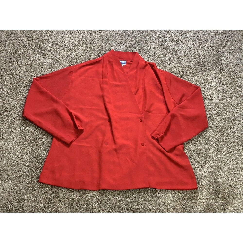 Pendleton Blouse 18 Red Womens Business Casual Double Breast Shirt Long Sleeve